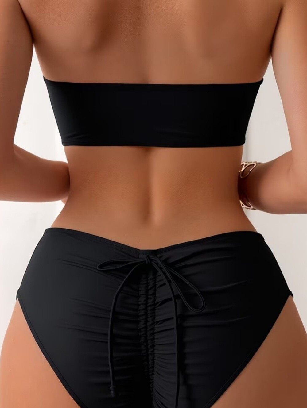 Black High Waisted Swim Bottoms
